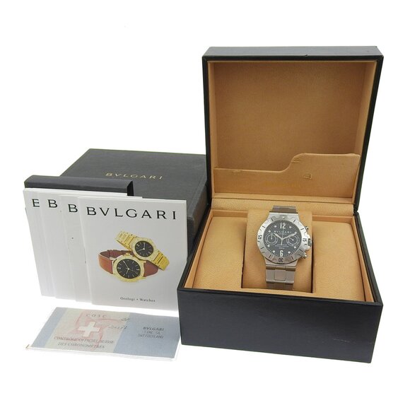 Bvlgari Diagono Scuba SCB38S Stainless Steel Automatic Chronograph Watch with...